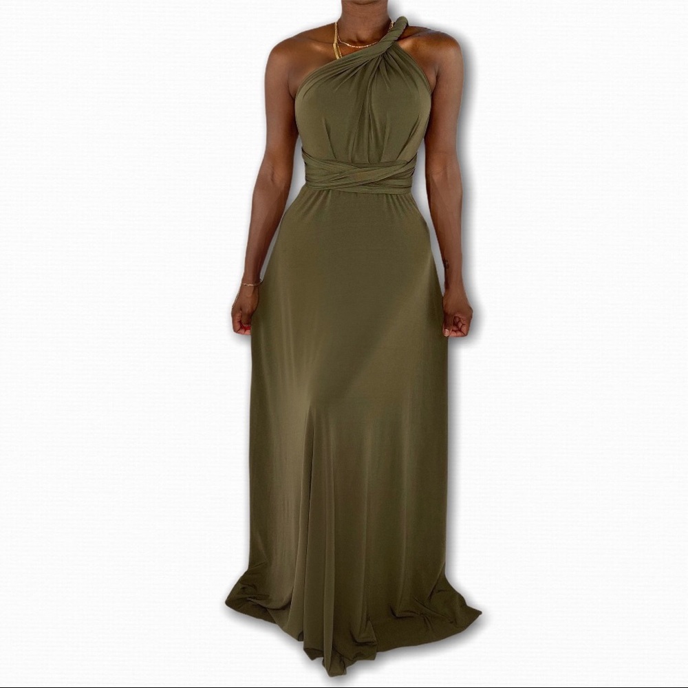 Olive Green Infinity Maxi Dress